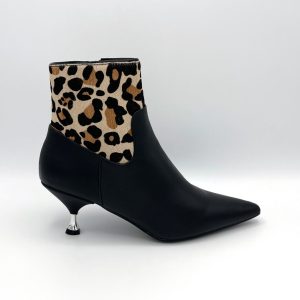 Gaudì – Ankle boot in nappa e cavallino nero